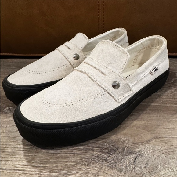 VANS Style 53 White Suede Spiked Slip On Loafers Size 9 - Picture 5 of 12